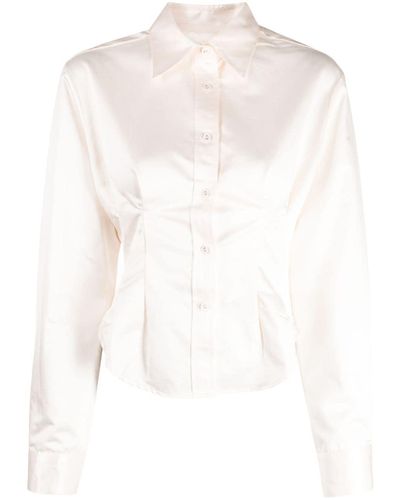 Cynthia Rowley Chemise boutonnée à détails de plis - Blanc
