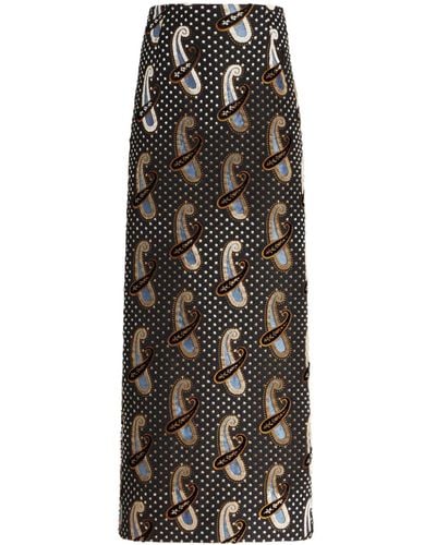 Etro Paisley-print High-waisted Skirt - Black
