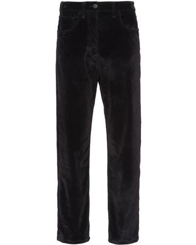 Prada Mid-rise Velvet Jeans - Black