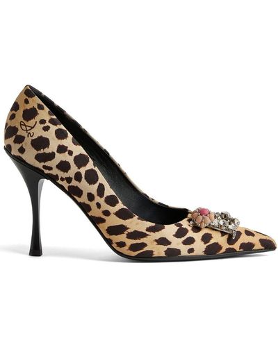 DSquared² Leopard-print Pointed-toe Court Shoes - Metallic