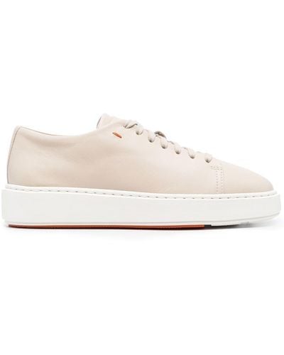 Santoni Leather Low-top Sneakers - White