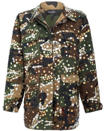 retroféte Arlie Camouflage-print Jacket - Green