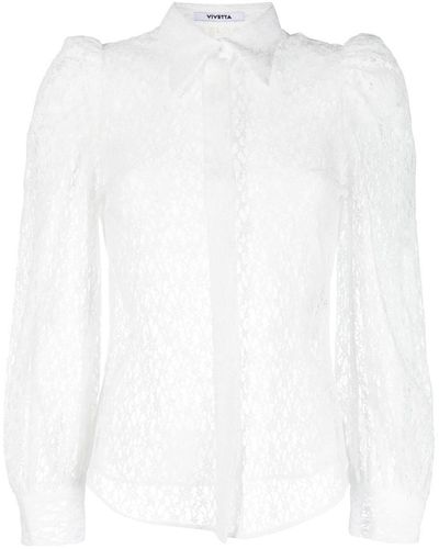 Vivetta Camisa con paneles de encaje - Blanco