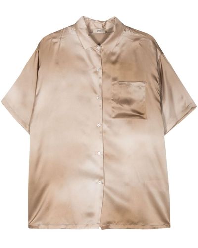 Herno Short-sleeve Satin Shirt - Natural