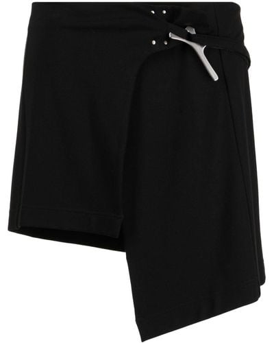 HELIOT EMIL Minifalda asimétrica con diseño cruzado - Negro