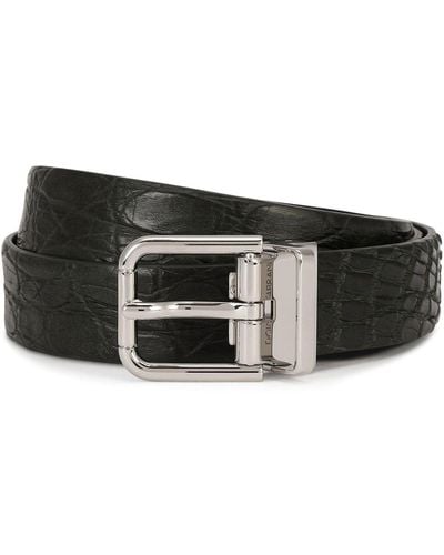 Dolce & Gabbana Buckled Leather Belt - Green