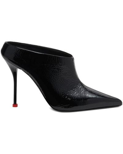 Alexander McQueen Thorn 90mm Patent-leather Point-toe Mules - Black
