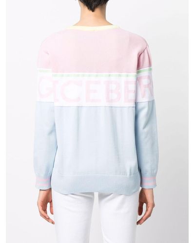 Iceberg Sweater Met Colourblocking - Blauw