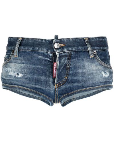 DSquared² Jeans-Shorts mit Logo-Patch - Blau