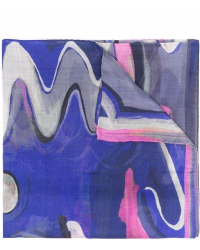 Paul Smith Sjaal Met Abstracte Print - Blauw