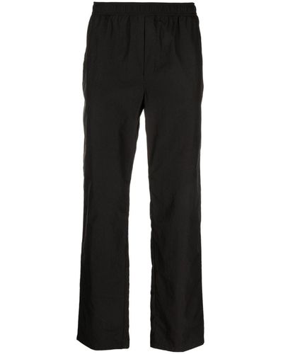 Soulland Erich Embroidered-logo Trousers - Black