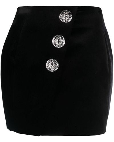 Balmain ボタン ミニスカート - ブラック