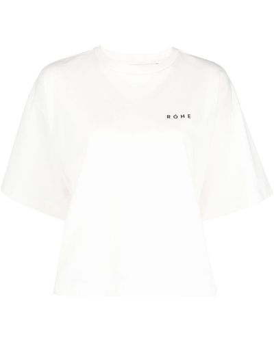 Rohe T-Shirt mit Logo-Print - Weiß