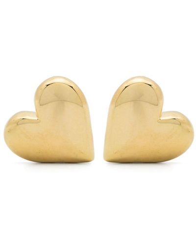 FEDERICA TOSI Heart-charm Clip-on Earrings - Natural