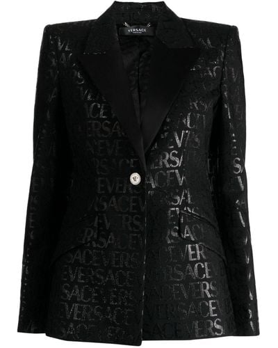 Versace ロゴ シングルジャケット - ブラック