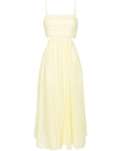Zimmermann Halliday Linen Midi Dress - Yellow