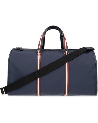 Bally Code Stripe-detail Travel Bag - Blue