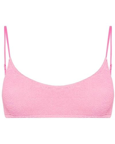 Mc2 Saint Barth Crinkled-effect Bikini Top - Pink