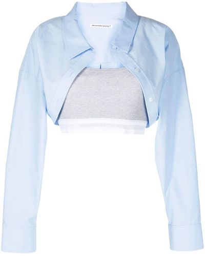 Alexander Wang Layered Cropped Shirt - Blue