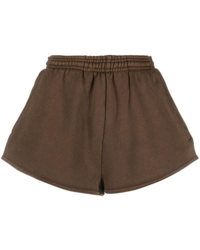 Entire studios Washed Elasticated-waistband Shorts - Brown