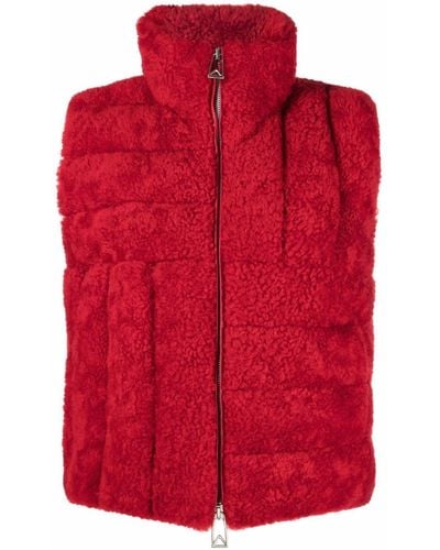 Bottega Veneta Quilted Zip-up Sleeveless Jacket - Red