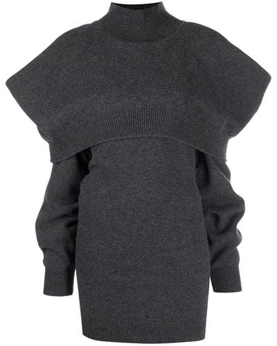 Alexander Wang Knitted Cold-shoulder Mini Dress - Gray
