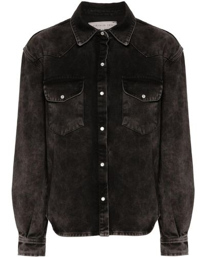 FEDERICA TOSI Cotton Denim Shirt Jacket - Black