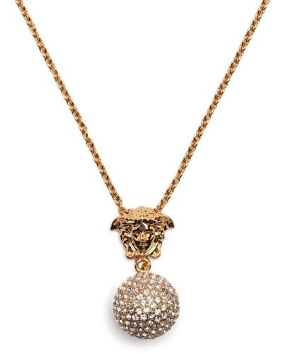 Versace Medusa Crystal-embellished Necklace - Metallic
