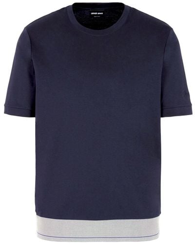 Giorgio Armani Katoenen T-shirt - Blauw