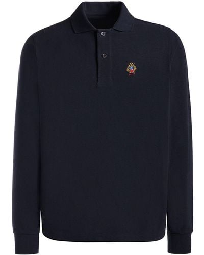 Bally Logo-embroidered Piqué Polo Shirt - Blue