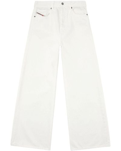 DIESEL Tief sitzende Wide-Leg-Jeans - Weiß