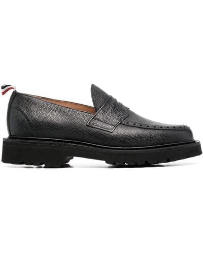 Thom Browne Pebbled Penny Loafers - Black