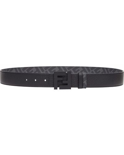 Fendi Cinturón con hebilla y logo - Negro