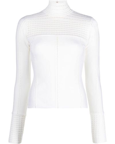 Genny Cut Out-detail Knitted Sweater - White