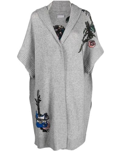 Zadig & Voltaire Inna Embroidered Cashmere Cardigan - Gray