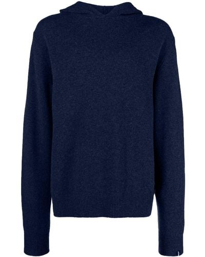 Mackintosh Wiverton Knitted Hooded Jumper - Blue