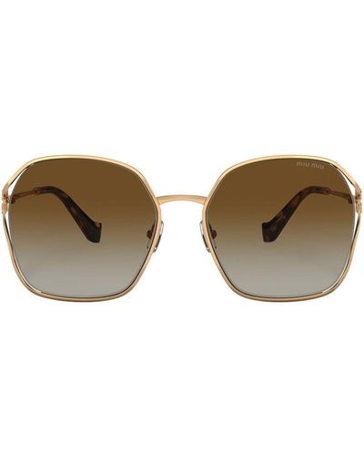 Miu Miu Gradient Oversize-frame Sunglasses - Brown