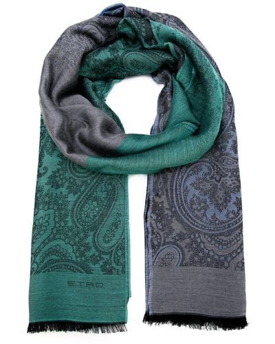 Etro Floral Paisley Print Scarf - Green