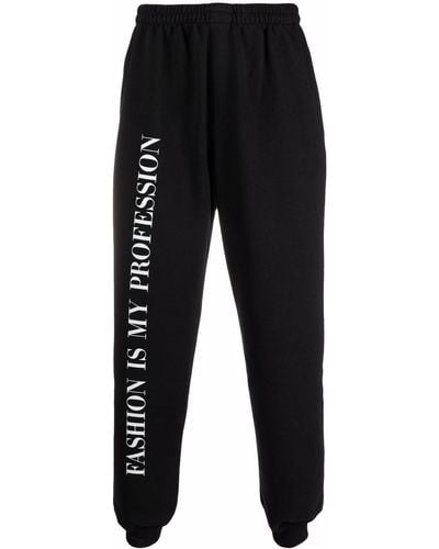 Vetements Slogan-print Track Trousers - Black