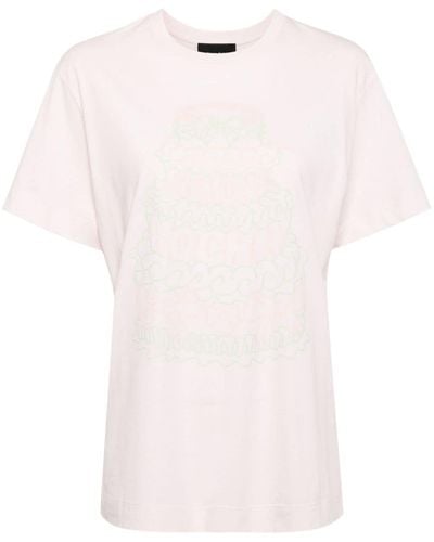 Simone Rocha Graphic-print Cotton T-shirt - Pink