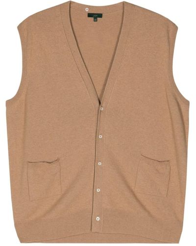 Jejia Detachable-collar Buttoned Vest - Natural