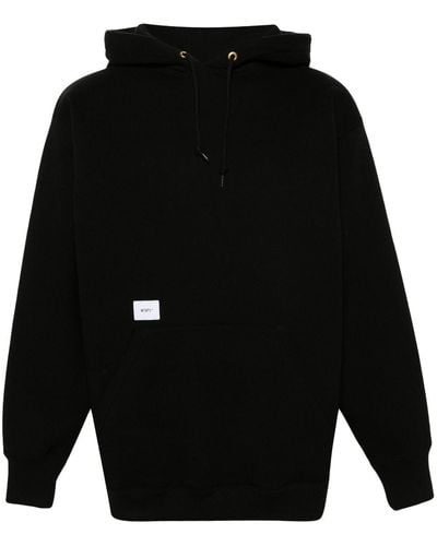 WTAPS Cut & Sew Embroidered Hoodie - Black