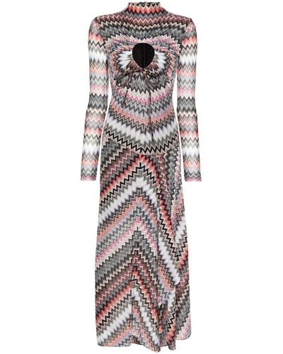 Missoni Zigzag-woven Asymmetric Dress - Gray