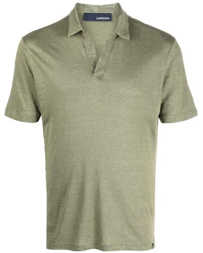 Lardini Short-sleeve Linen Polo Shirt - Green