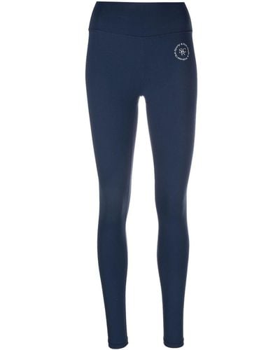 Sporty & Rich Logo-print Detail leggings - Blue