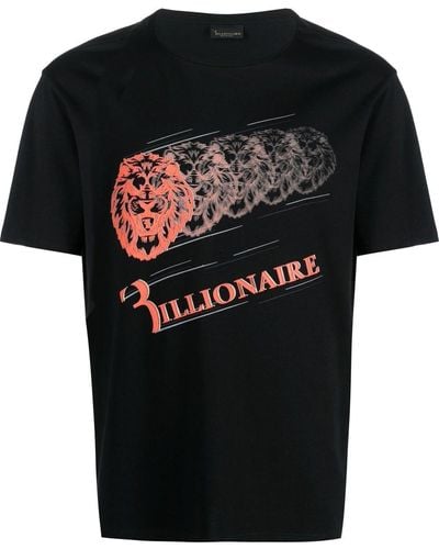 Billionaire T-shirt en coton à logo imprimé - Noir