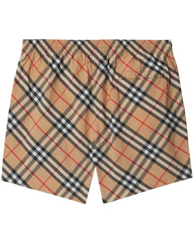 Burberry Check Pattern Swimming Costume For Ss24 in Brown for Men Lyst