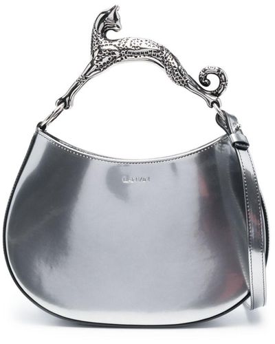 Lanvin Small Cat Metallic Tote Bag - Grey