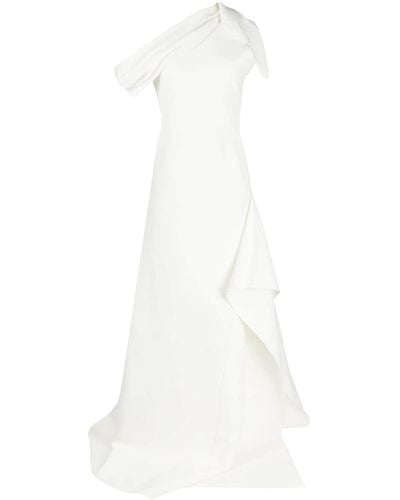 Maticevski Asymmetric off-shoulder gown - Bianco