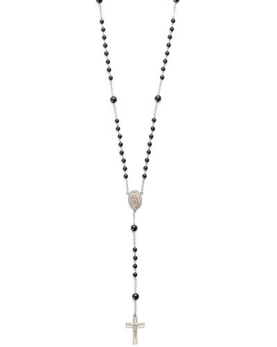 Dolce & Gabbana ドルチェ&ガッバーナ Crucifix Rosary ネックレス 18kホワイトゴールド - ブラック